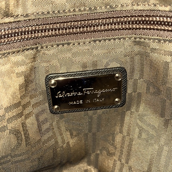 Salvatore Ferragamo Authentic Black Top Handle Bag Saffiano Leather EC - Picture 14 of 16